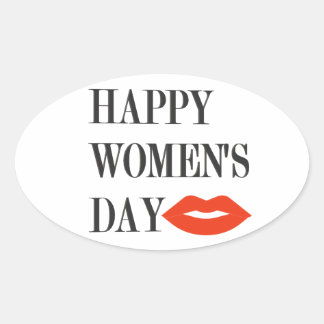 Design Happy Women's day Funny Oval Sticker