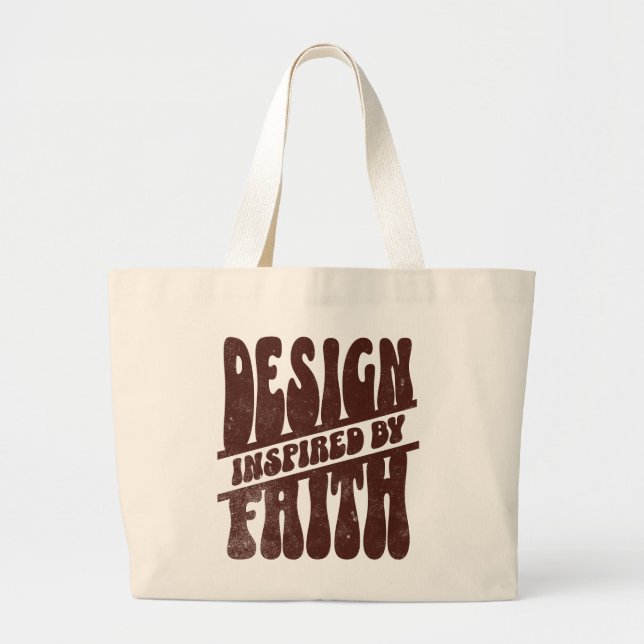 Design Inspired By Faith Large Tote Bag (Front)
