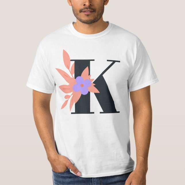 Design: letter "K", design number 1. T-Shirt (Front)