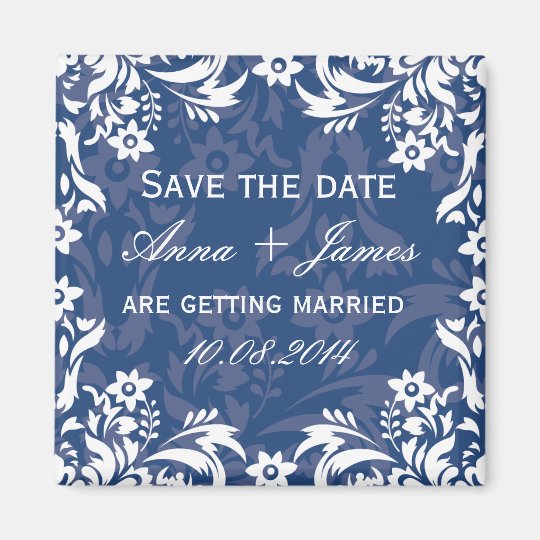 DESIGN No.2 Save the date magnet - NAVY