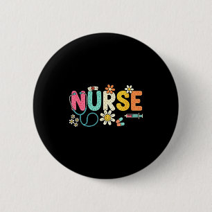 Design Nurse Daisy Pop Floral Nurse 6 Cm Round Badge