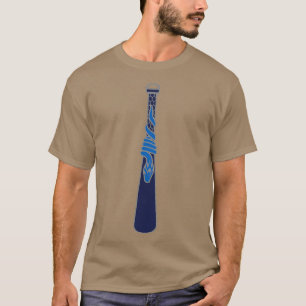 Design of a snake around a water drop silver blue T-Shirt