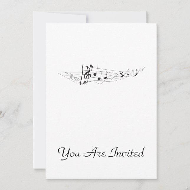 Design Of A Twisting Musical Score Invitation (Front)