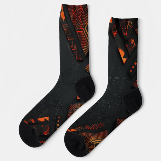 Design of African patterns with text space Socks (Left)