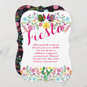 Design Own FIESTA Folk Art Wedding Bridal Shower Invitation