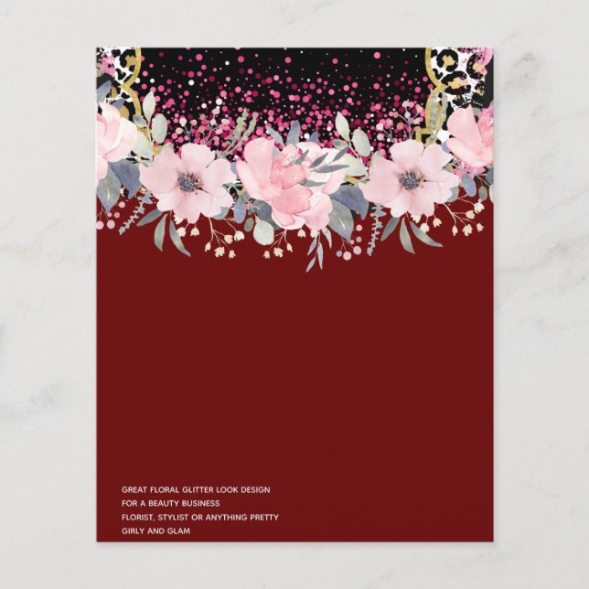 Design Own Pink Floral Event Business Stationery Flyer (Front)