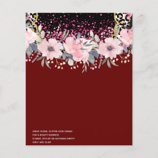 Design Own Pink Floral Event Business Stationery Flyer