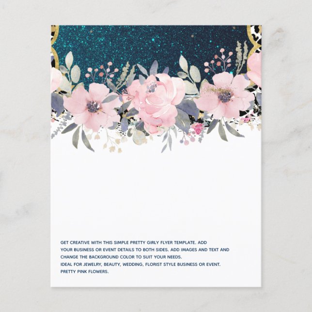 Design Own Pink Floral Event Business Stationery Flyer (Front)