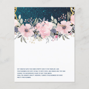 Design Own Pink Floral Event Business Stationery Flyer