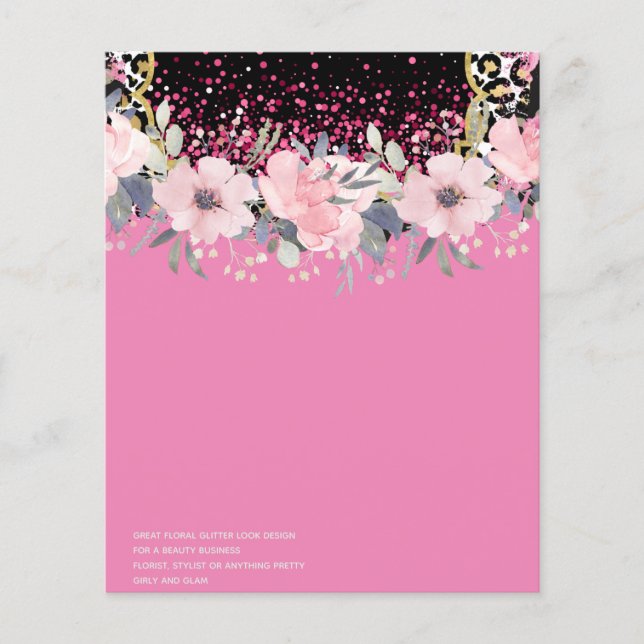 Design Own Pink Floral Event Business Stationery Flyer (Front)