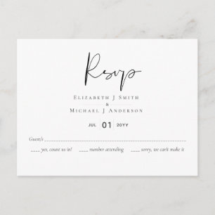 DESIGN Own Wedding RSVP MUNU - Budget Template Postcard