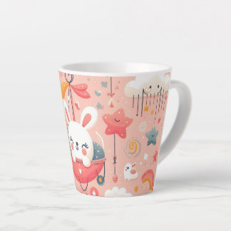 design pattern cartoon theme children latte mug