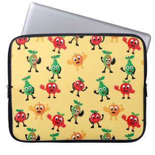 Design patterns with cute fruit character shapesab laptop sleeve