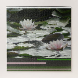Design Puzzle: Beautiful Pink Waterlillies Jigsaw Puzzle