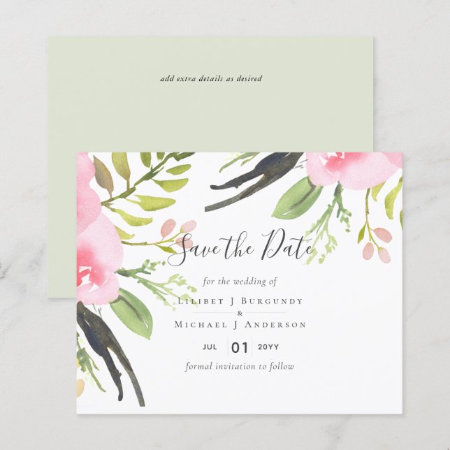 Design Save The Date Template Add Graphics BUDGET (Front/Back)