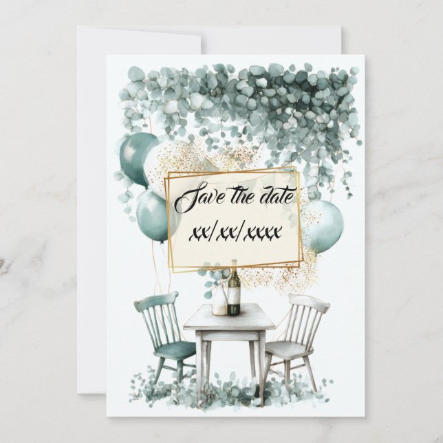 Design save the green date saves to customize invitation (Front)