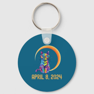 Design Shirt Color Cat Solar Eclipse April Key Ring