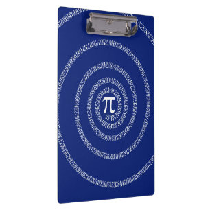 Design Spiral for Pi on Navy Blue Clipboard