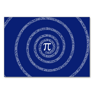 Design Spiral for Pi on Navy Blue Table Number