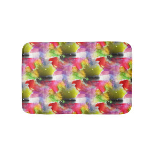 Design texture red, yellow watercolor bath mat