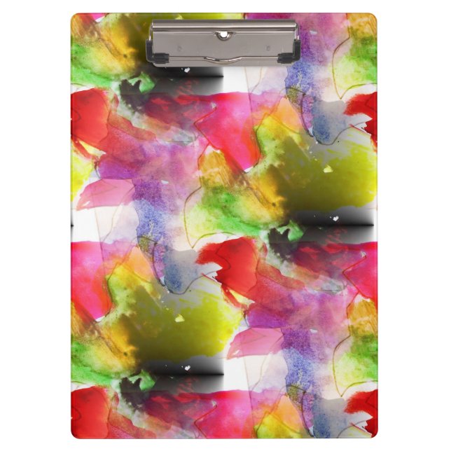 Design texture red, yellow watercolor clipboard (Front)