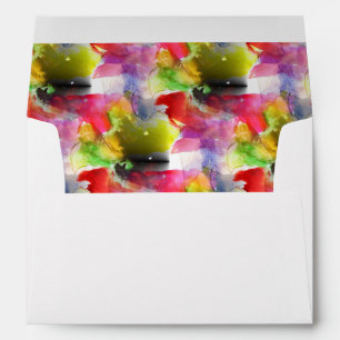 Design texture red, yellow watercolor envelope