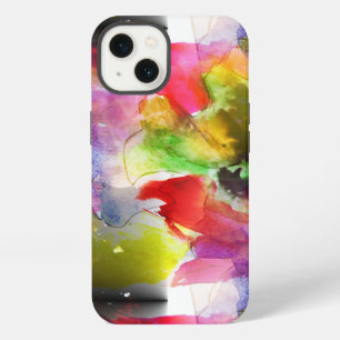 Design texture red, yellow watercolor iPhone case