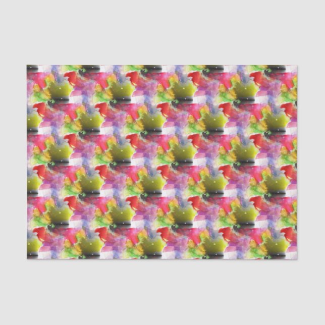 Design texture red, yellow watercolor tissue paper (Front)