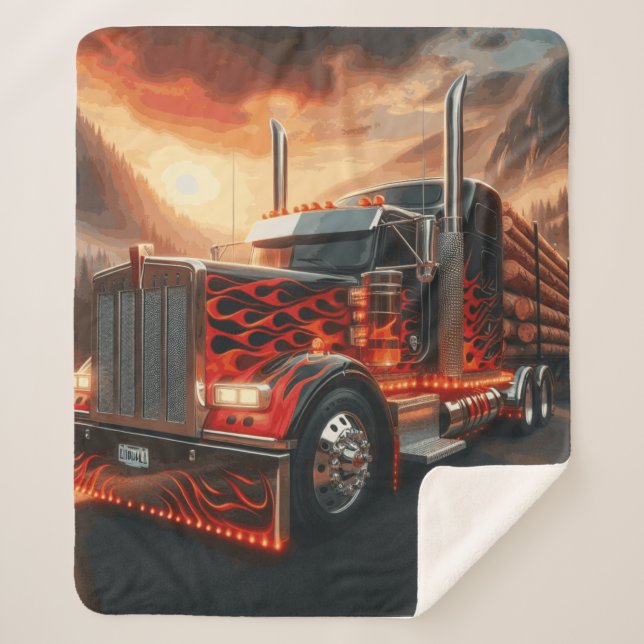 Design truck cover sherpa blanket (Front)