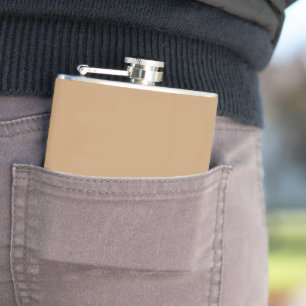 Design with a Brown Background and White Border Hip Flask