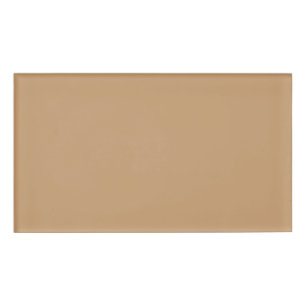 Design with a Brown Background and White Border Name Tag
