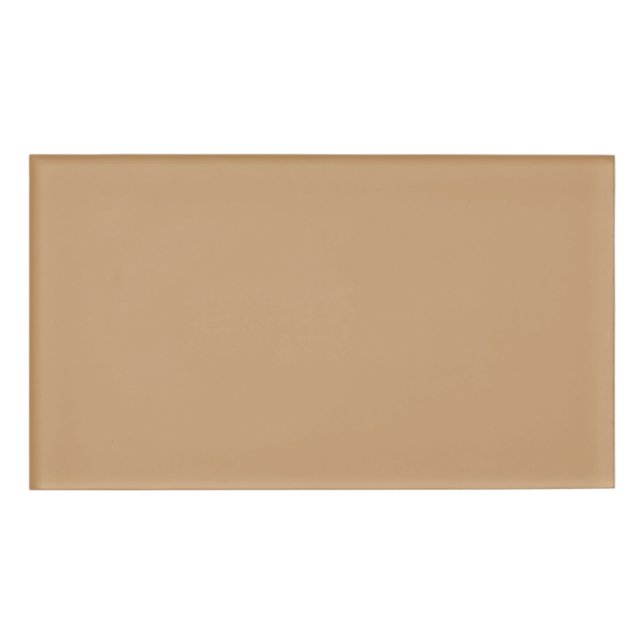 Design with a Brown Background and White Border Name Tag (Front)