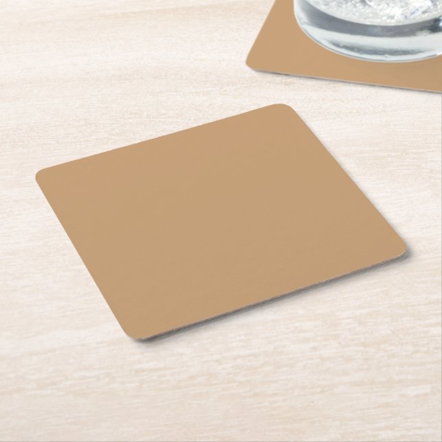 Design with a Brown Background and White Border Square Paper Coaster (Angled)