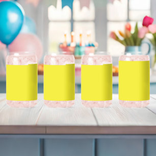 Design with a Yellow Background and Black Border Can Glass