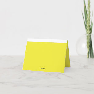 Design with a Yellow Background and Black Border Thank You Card