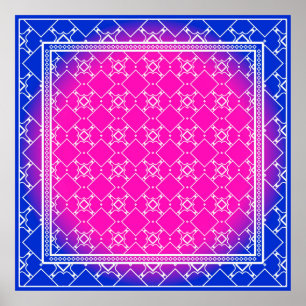 Design with abstract hand drawn geometric pattern poster