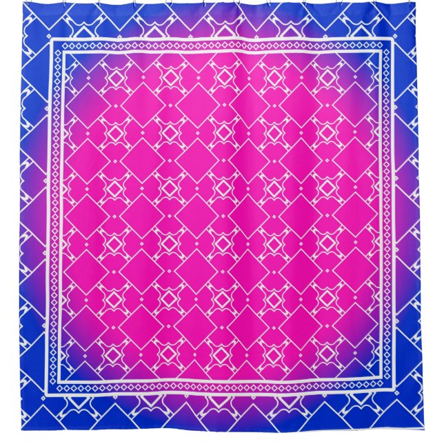 Design with abstract hand drawn geometric pattern  shower curtain (Front)