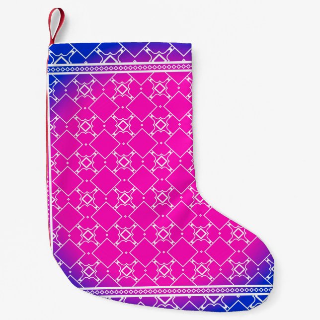 Design with abstract hand drawn geometric pattern  small christmas stocking (Front)
