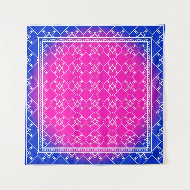 Design with abstract hand drawn geometric pattern  tapestry (Front)