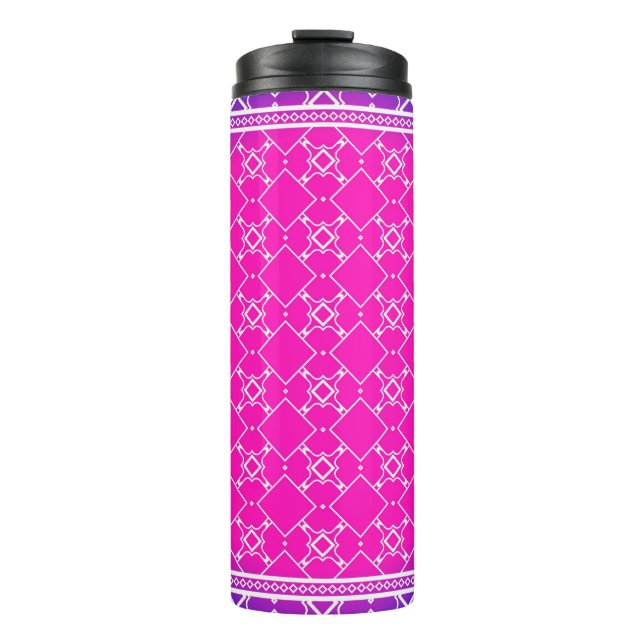 Design with abstract hand drawn geometric pattern  thermal tumbler (Front)