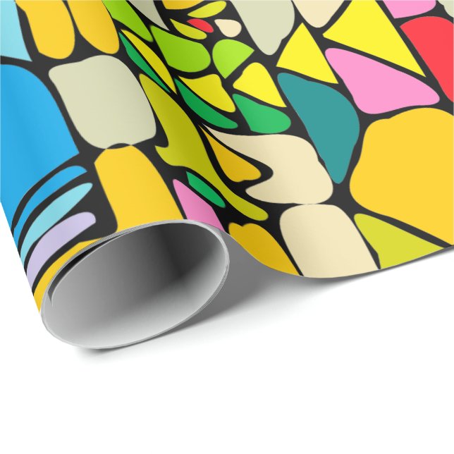 Design with Colour Blocks Wrapping Paper (Roll Corner)