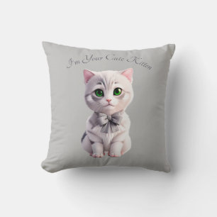 Design with cute grey kitten cushion