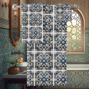 Design with Traditional Elegance   Morrocan Tiles Bath Towel Set