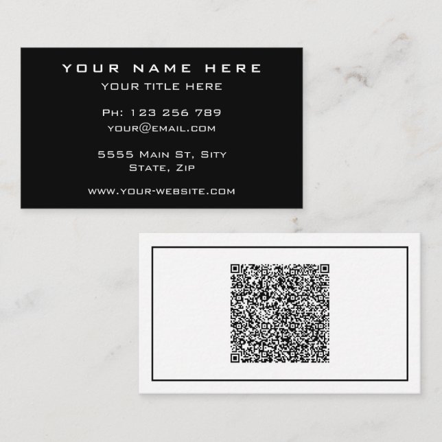 Design Your Business Cards Example with QR Code (Front/Back)