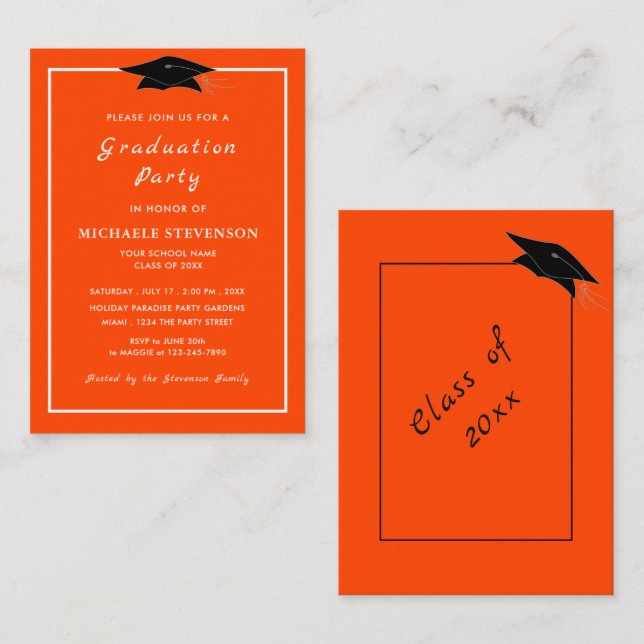 Design Your Colours Graduation Invitations Example (Front/Back)