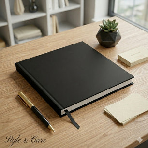 Design Your Dream - Solid Black  12" x 12" Guest Book