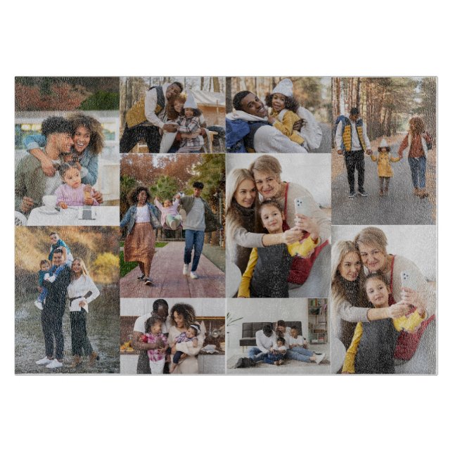 Design Your Own 10 Photo Collage Cutting Board (Front)