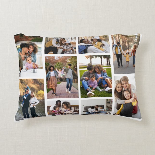 Design Your Own 10 Photo Collage Decorative Cushion (Front)
