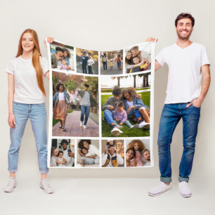 Design Your Own 10 Photo Collage Fleece Blanket