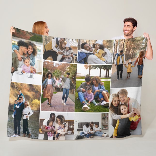 Design Your Own 10 Photo Collage Fleece Blanket (In Situ)